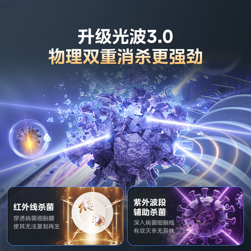 美的(Midea)[新国标新品]消毒柜嵌入式家用 厨房餐具碗柜碗筷茶杯茶具 紫外线 110L三层大容量110HQ Max高清大图
