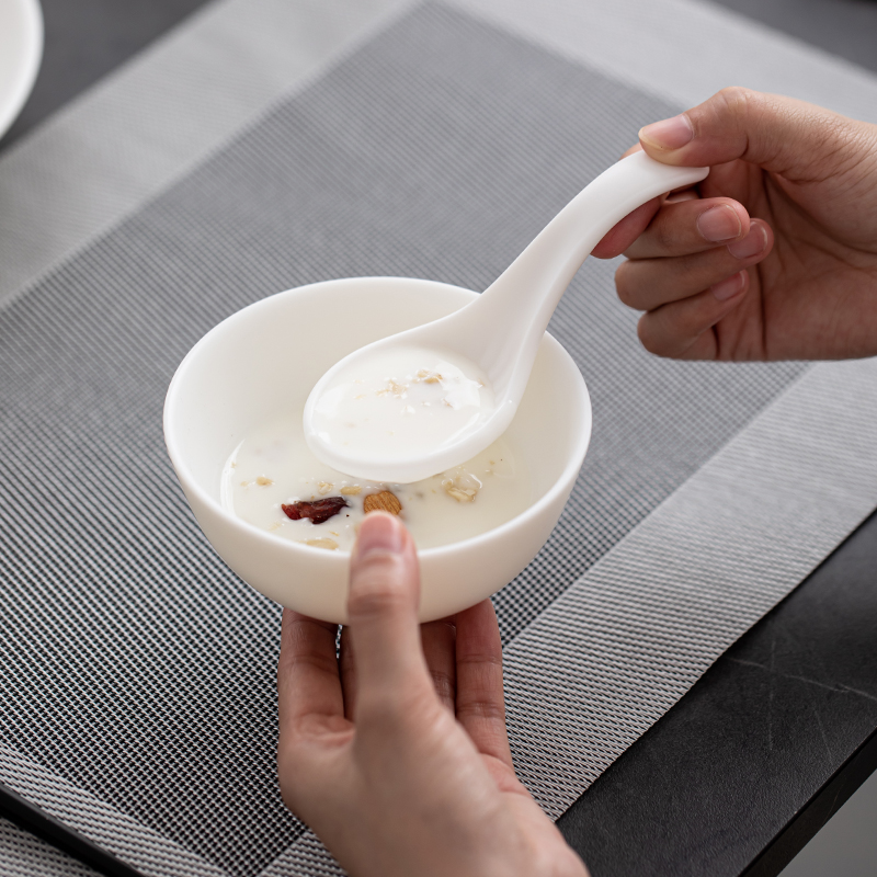 苏氏陶瓷(SUSHI CERAMICS)餐具套装中国白羊脂玉瓷高档餐碗16头餐具礼盒套装口径12.4cm高清大图