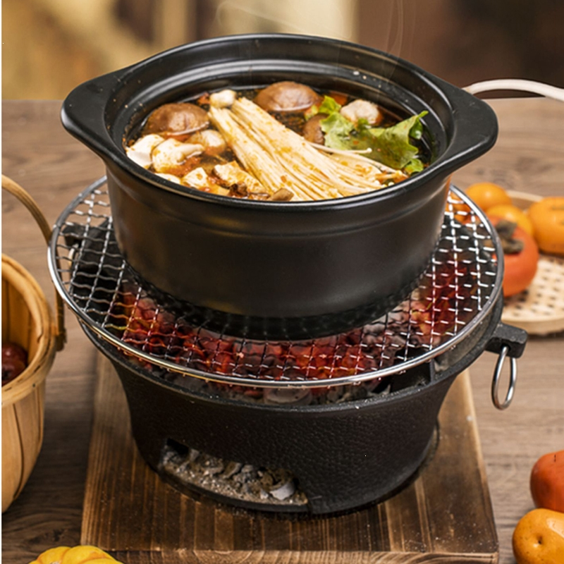 铸铁炭炉烧烤炉家用烤火炉室外围炉煮茶炉闪电客室内老式木碳取暖炉