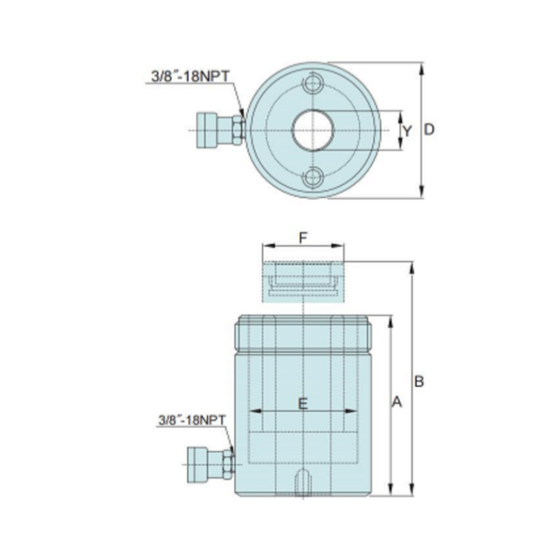 索沃单作用中空液压油缸SOV-MSH-1003;95T高清大图