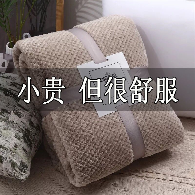 ins北欧风沙发盖毯办公室午睡毯子贝贝绒菠萝格毯休闲空调小毛毯