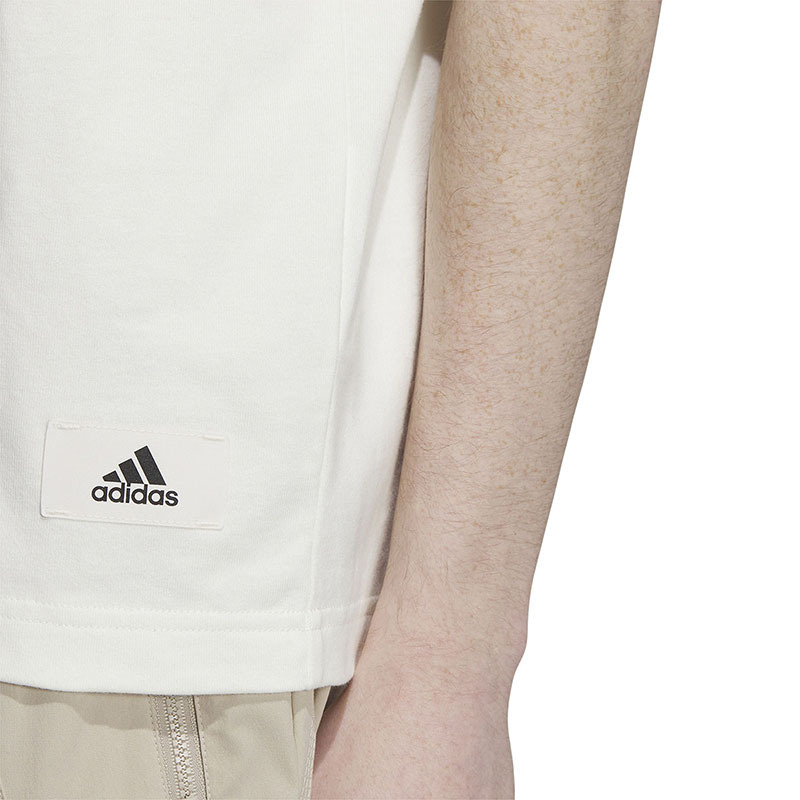 adidas Sportswear Lounge 纯色宽松运动短袖T恤 男女同款 汉玉白 IP4979