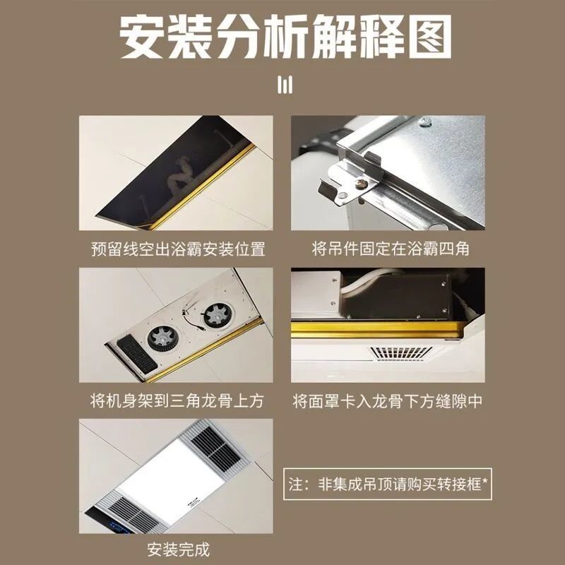 浴霸风暖机集成吊顶led灯卫生间浴室排气扇照明五合一体|雅致银(全铝机身)触摸开关