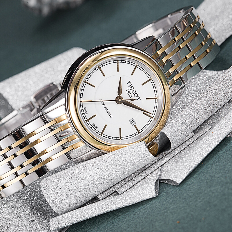 天梭(TISSOT) 瑞士手表 卡森系列机械情侣表女表 T085.207.22.011.00