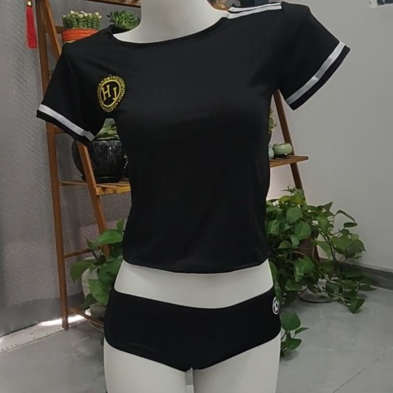 长夜漫漫情趣内衣女士制服角色扮演诱惑套装舞台装足球宝贝1455 黑色+学生袜 均码（80-125斤）