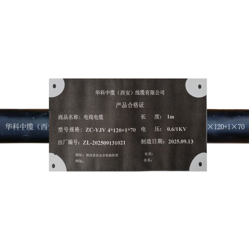 华科中缆 电线电缆 ZC-YJV4*120+1*70 米高清大图