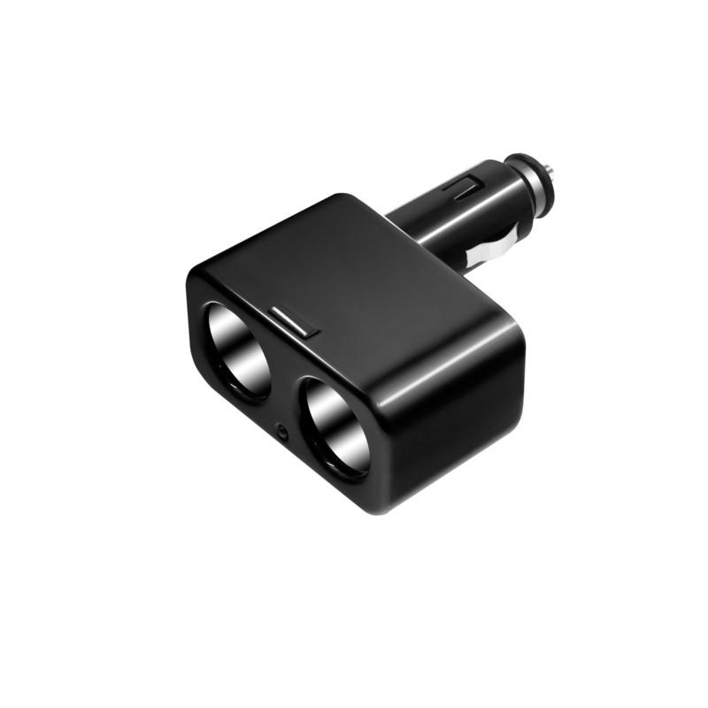 一分二点烟器:黑色 汽车点烟器一拖二多功能车载充电器12v/24v通用快充分插头车充