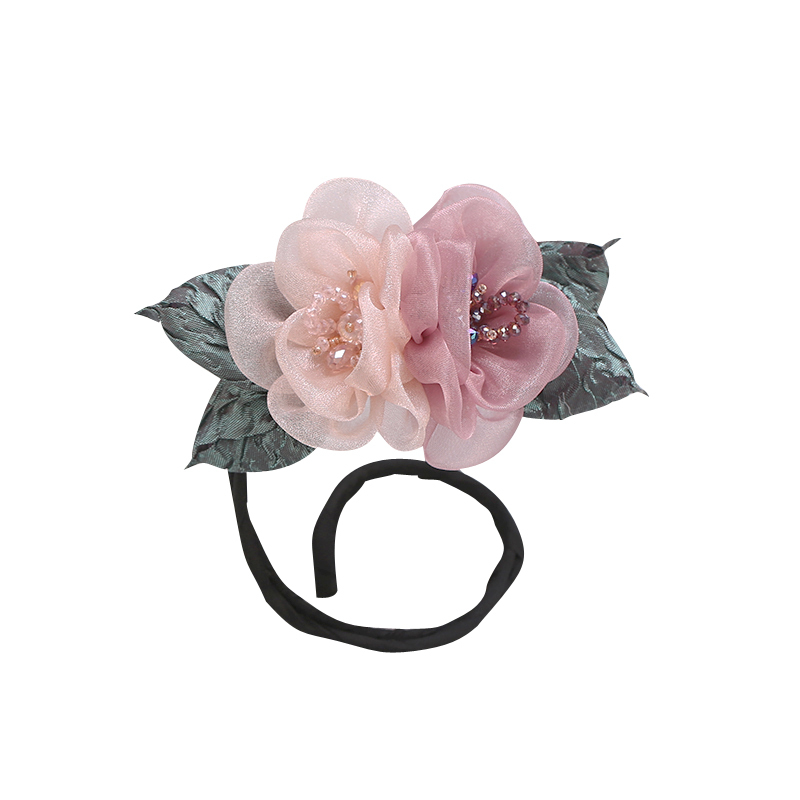 丸子头花朵盘发器韩国懒人发带头饰造型器优雅蓬松花苞