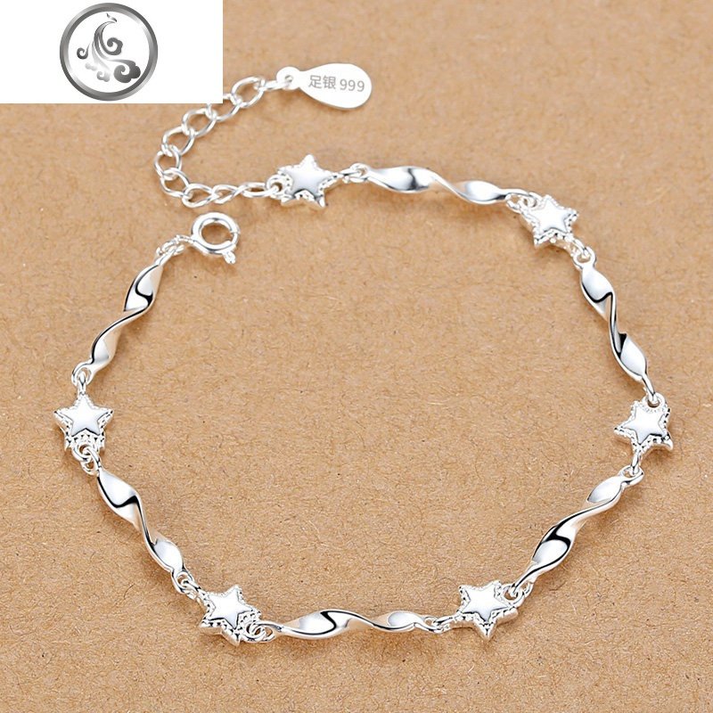 星星999足银手链女纯银ins潮小众设计森系网红简约百搭学生年轻款jimi