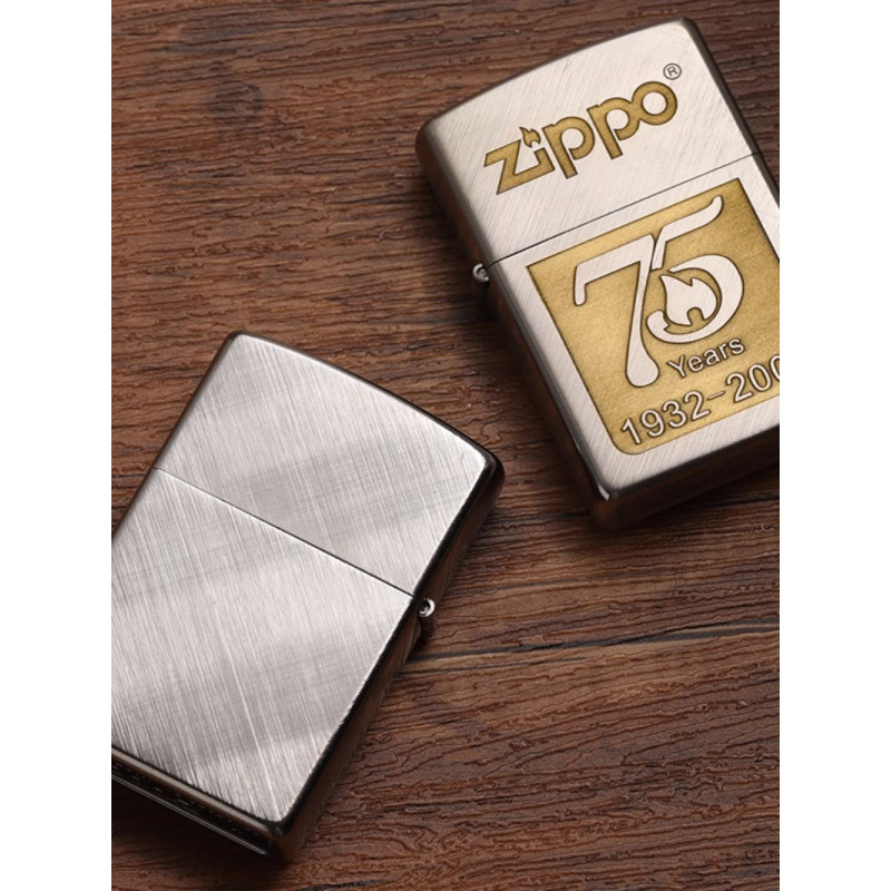 正品zippo打火机之宝防风煤油zipoo拉丝斜纹麦克阿瑟将军75周年款男士