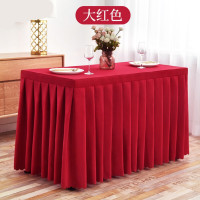 大红色桌布长方形台布 120×60×75CM 酒店办公展会活动长条桌方桌裙套 (一块装)