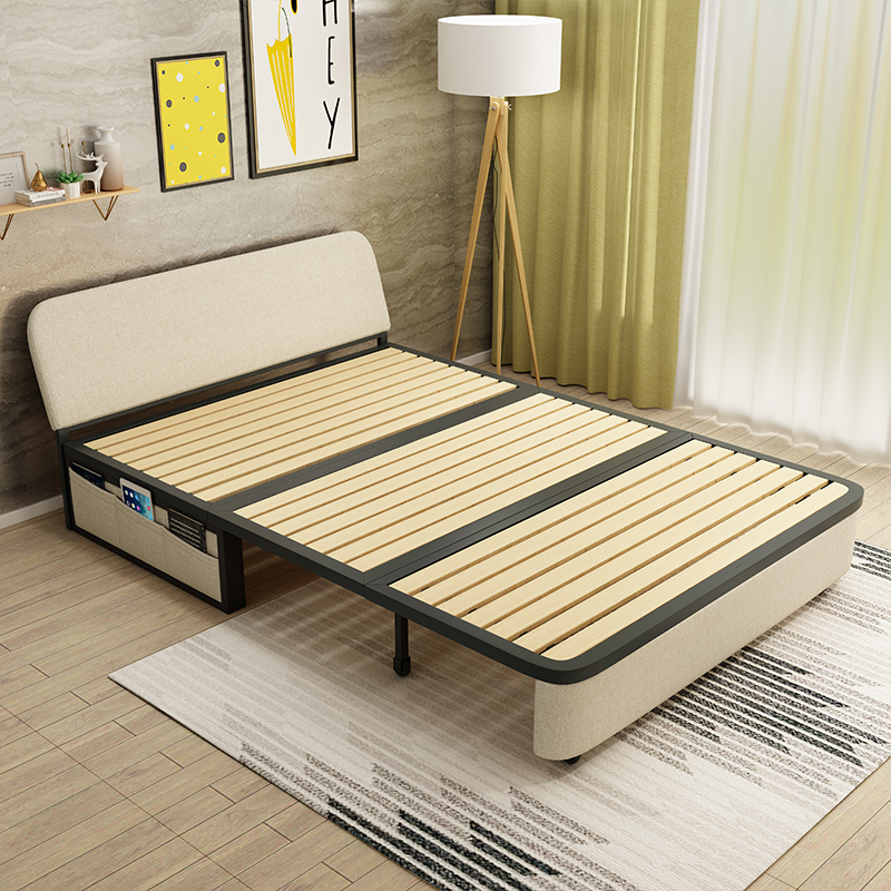 唐臻小户型折叠床实木储物沙发床客厅坐卧两用多功能抽拉伸缩双人1米5