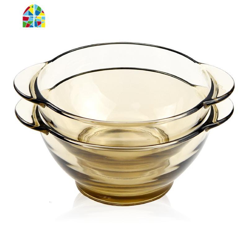 封后 Fenghou 碗614591427280 北欧玻璃碗茶色透明耐热双耳把手泡面碗汤沙拉碗甜品微波炉饭碗碟fenghou 双耳 碗4只组合装 送洗碗布 耐热 价格图片品牌报价 苏宁易购值的商务专营店