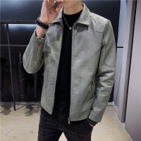 骄克雄狮(JANKELEONE)秋季新款韩版修身机车服pu皮夹克男青年帅气皮衣男士翻领外套潮流