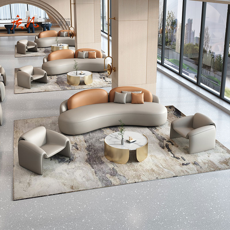 苏宁 质凡 酒店大堂大厅贵宾会所休息区洽谈沙发 长220沙发高清大图