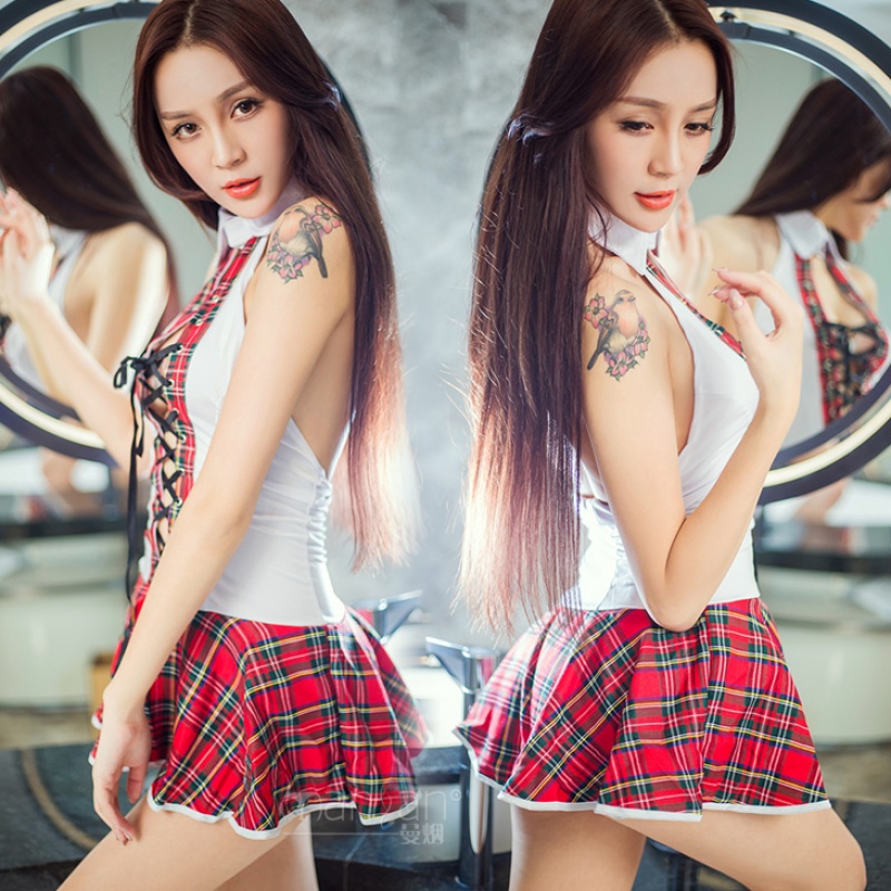 性感内衣夜火情趣sm女制服套装学生装透明短裙绑小胸连身裙9551