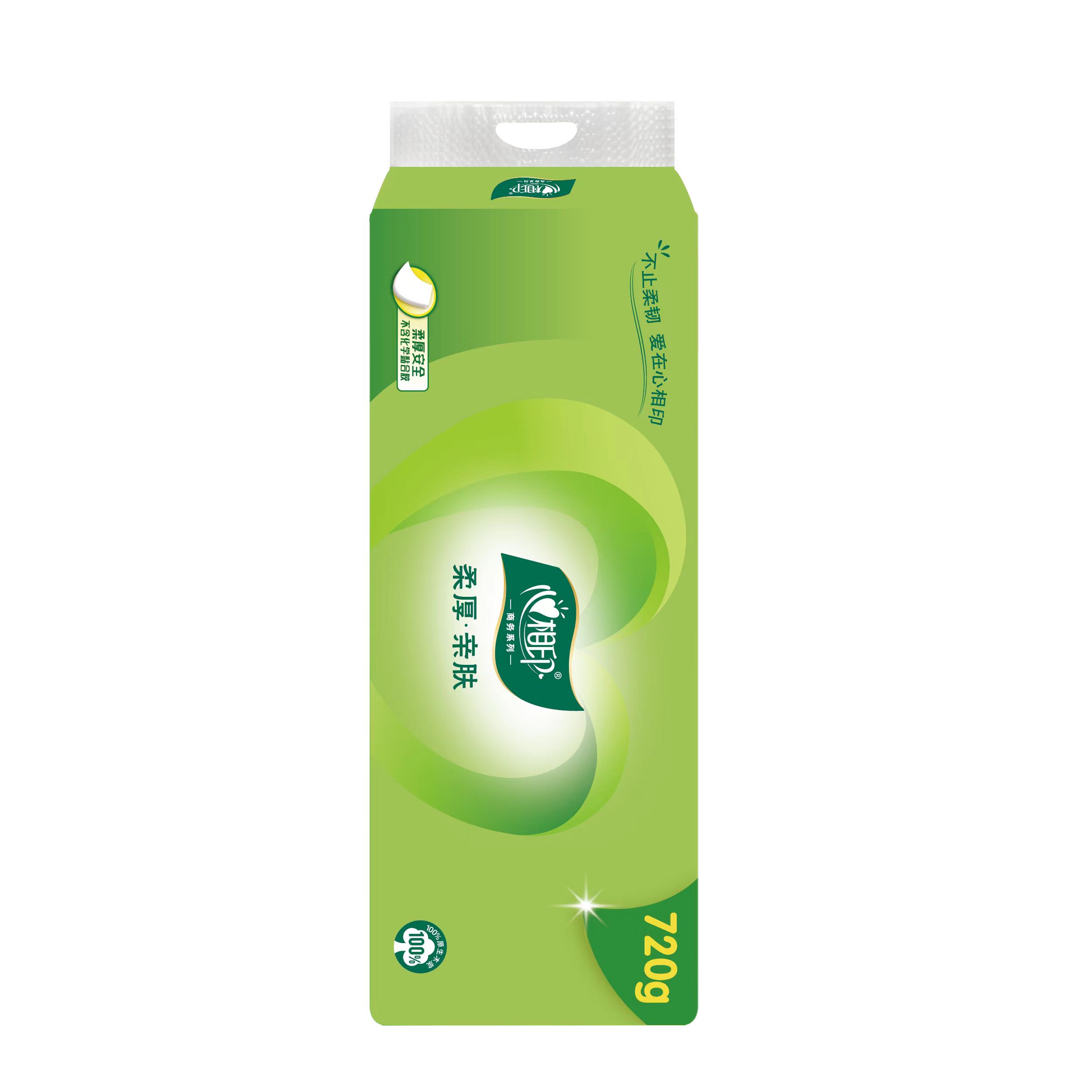 心相印(Mind Act Upon Mind) 柔肤无芯卫生纸 RW720 136*140mm*4层*10卷高清大图