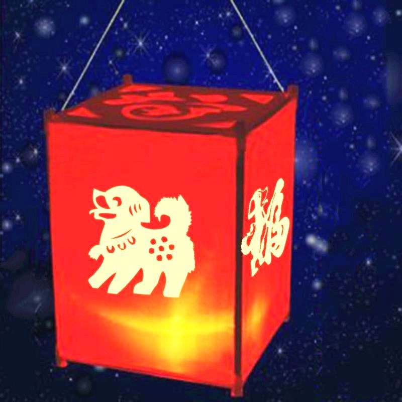 diy灯笼材料猪年手工花灯新年元宵宫灯制作材料包方灯笼diy手工