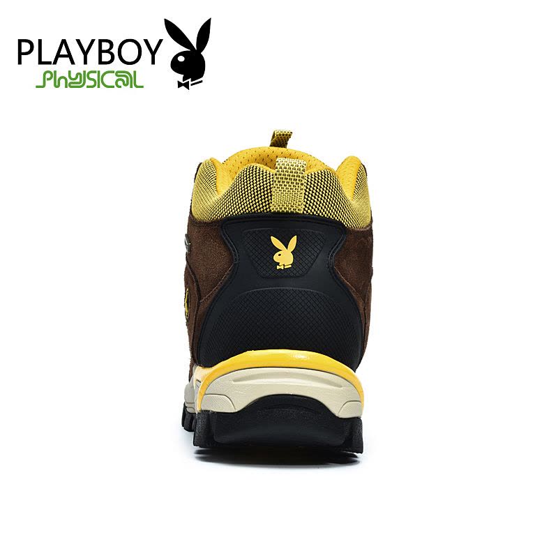 花花公子(PLAYBOY)登山鞋男加绒高帮棉鞋冬季新款雪地户外鞋保暖徒步鞋子 男图片