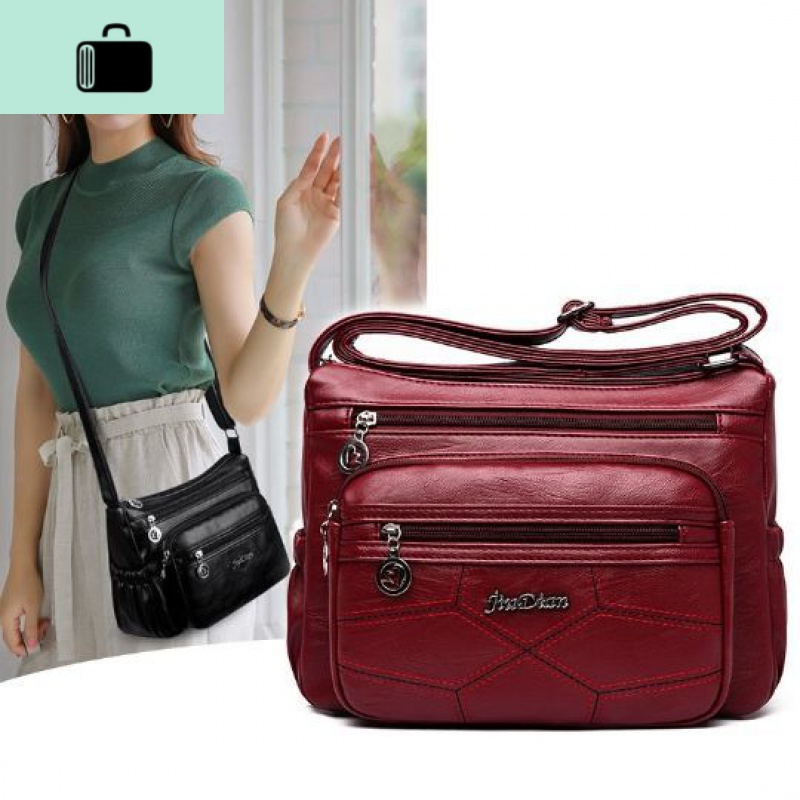 斜挎包中年单肩包妈妈包水洗皮女包包包女2019新款newlake女士单肩包