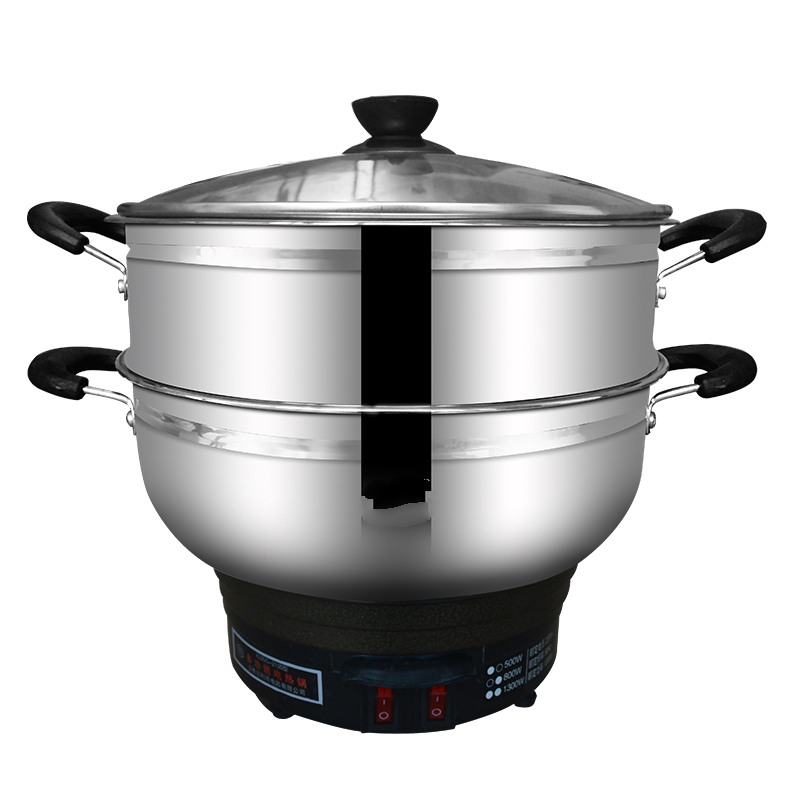 周村多功能电热锅电炒锅电蒸锅炒菜家用一体电锅宿舍用小型火锅锅24cm