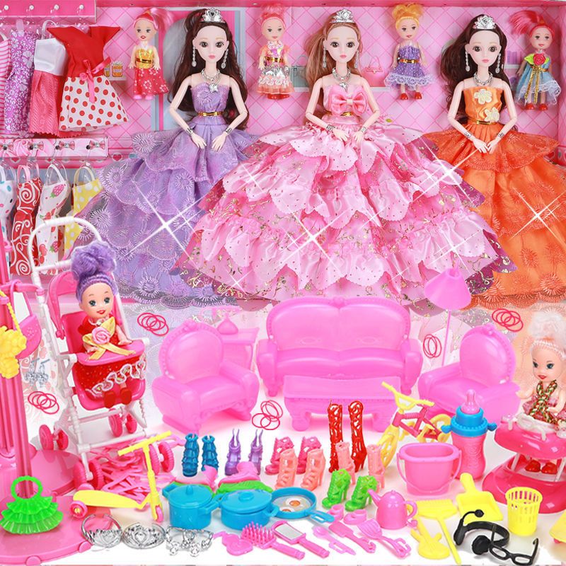洋娃娃芭比娃娃套装公主女孩过家家玩具换装游戏大礼盒生日礼物特价