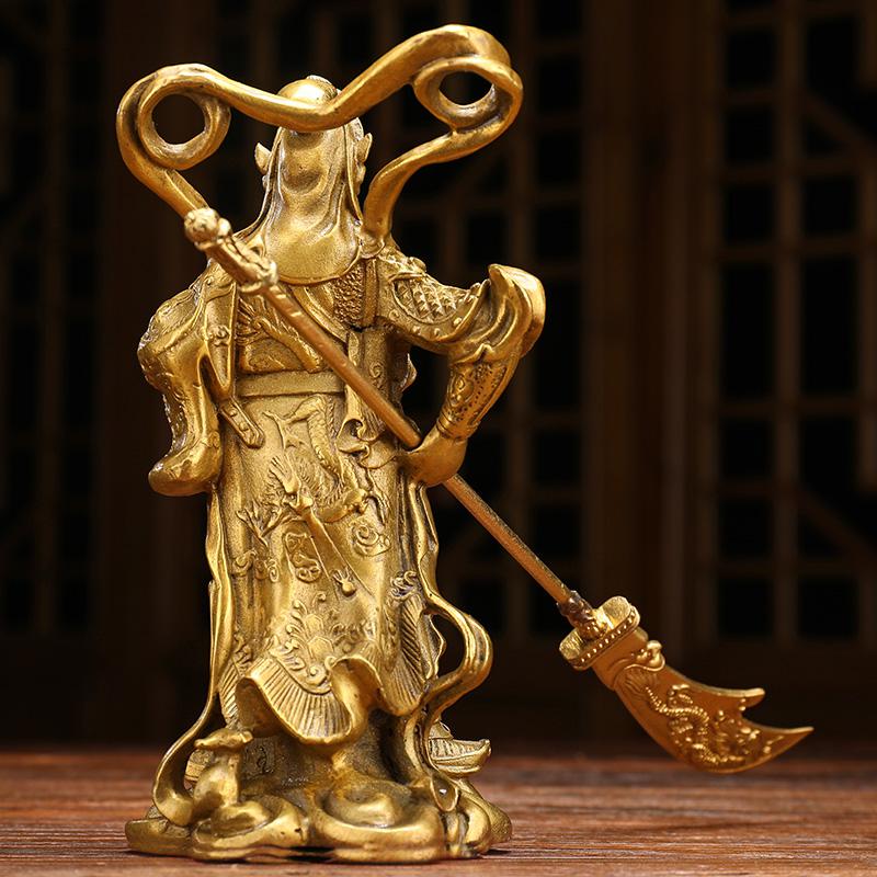 美帮汇铜关公摆件 铜关羽武佛像关二爷 铜伽蓝护法菩萨佛像高清大图