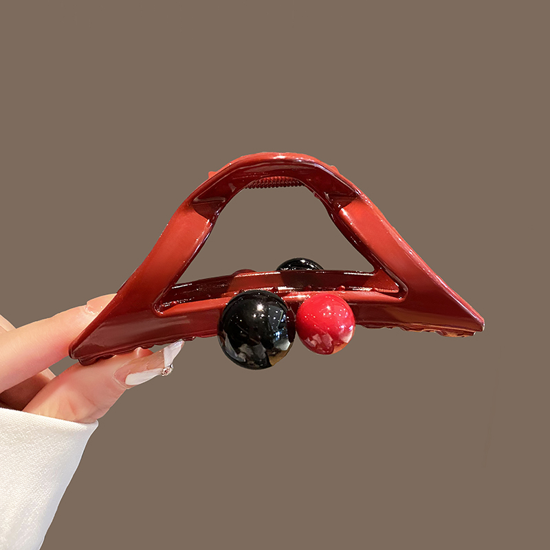 安哥拉红抓夹女2024新款高级感发夹后脑勺发卡高端气质鲨鱼夹头饰送女朋友老婆情人节七夕生日礼物