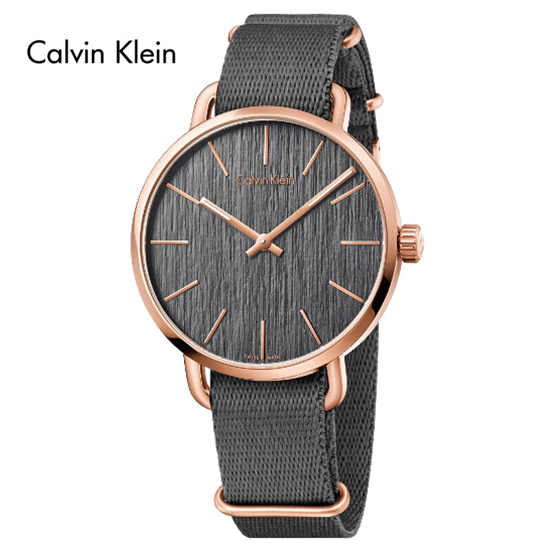 卡尔文·克莱恩(Calvin Klein)手表 EVEN系列 简洁帆布 织物表带 石英男士手表K7B216P3