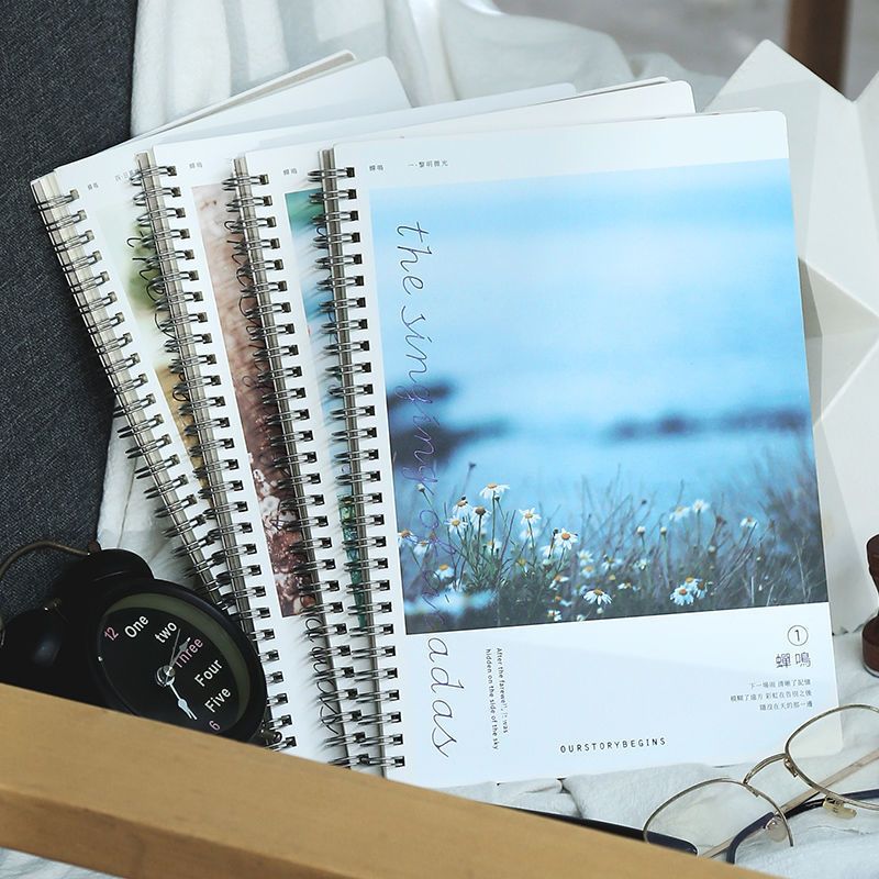 新初品b5侧翻线圈本唯美横线本大号大学生课堂笔记本子ins风记事森林