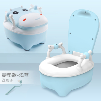 儿童马桶坐便器男孩女宝宝小孩婴儿幼儿便盆尿盆智扣加大号厕所座便器 【经典款】天蓝色