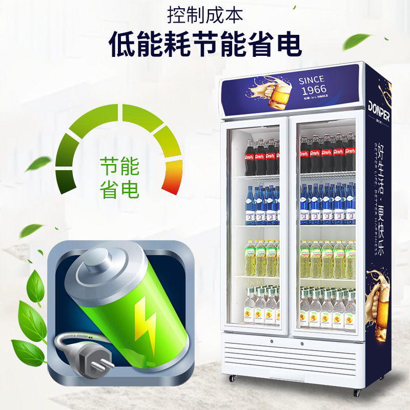 东贝饮料柜冰柜商用 HL-LC490Z冷藏展示柜保鲜柜立式双门超市冰箱可乐啤酒柜 东贝压缩机 大容量 快速制冷