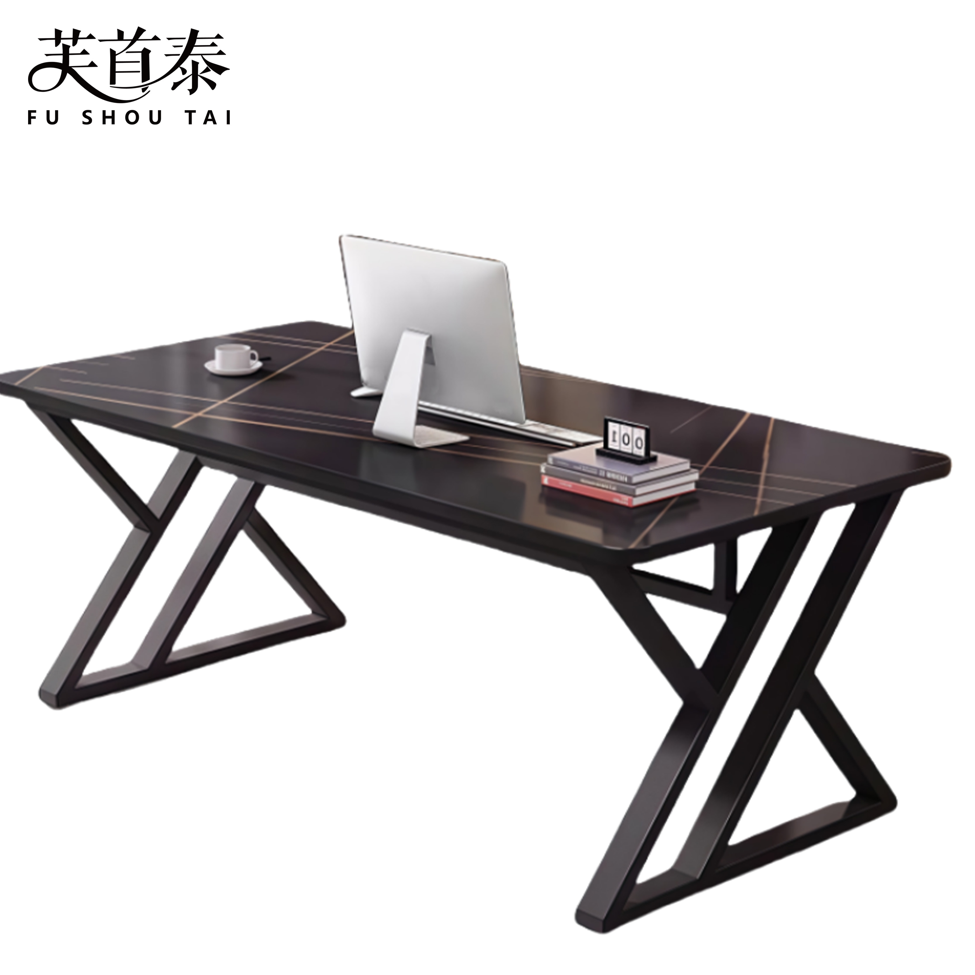 芙首泰岩板办公桌1000*500*750mm张高清大图