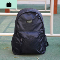 防水轻便折叠双肩包男女学生书包运动旅行背包休闲户外登山皮肤包NEWLAKE 黑色