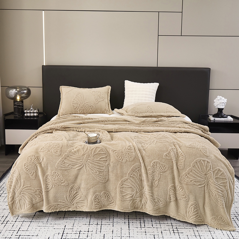 约克罗兰四季毛毯冬季双人加厚保暖200*230cm学生宿舍保暖毛毯塔芙蓉提花素雅毯 180*200cm