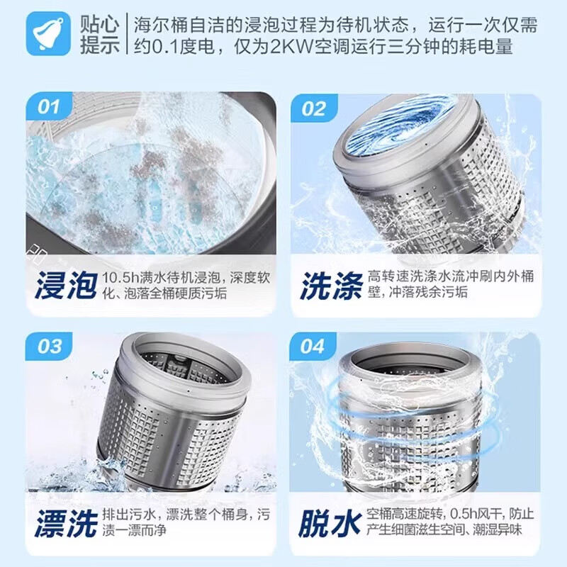海尔(Haier)XQB100-Z10E0波轮全自动10公斤家用懒人净洗1.1洗净比 一级能效Z10E0高清大图