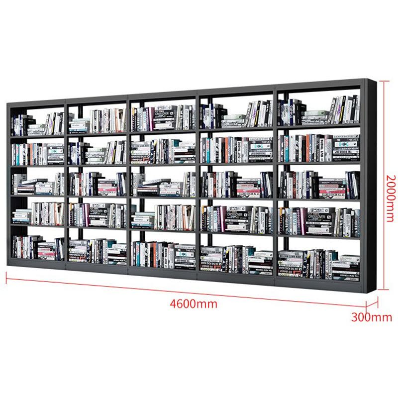 慧采云 钢制书架学校图书馆书店书籍室阅览室单面书架资料架单面一列五组图片
