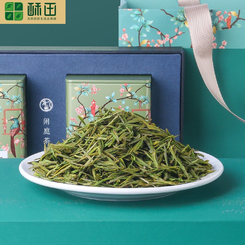 (苏宁集采)酥田(SUTIAN)2023年明前新茶上市安吉白茶绿茶茶叶明前精品头采白茶礼盒100g装杜鹃礼盒装