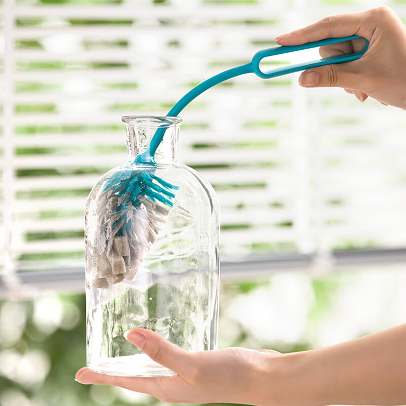 茶花 长柄杯刷 奶瓶刷尼龙海绵双效洗刷杯子神器洗水杯清洁刷子*219004高清大图