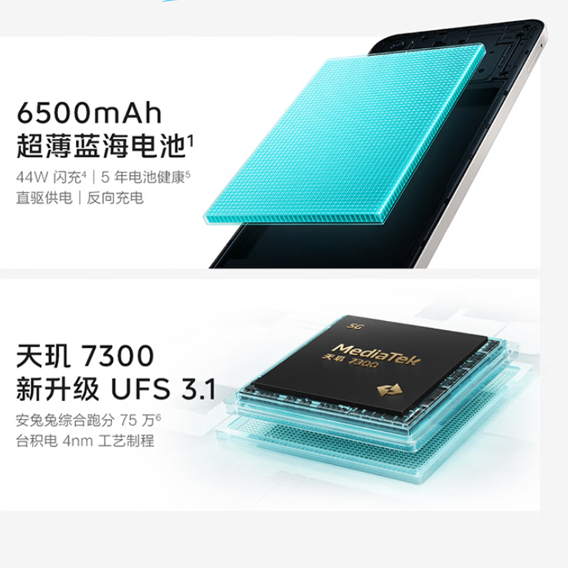 vivo iQOO Z10x 星穹黑 12GB+256GB 天玑7300 5G芯 6500mAh蓝海大电池 护眼LCD屏幕 双卡手机高清大图