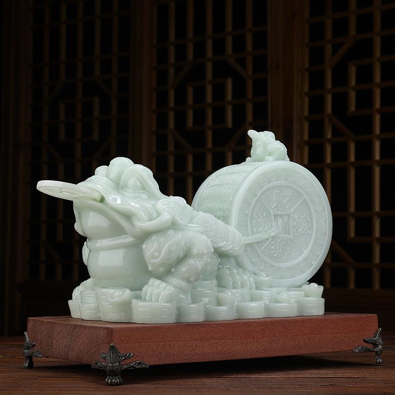 美帮汇玉石金蟾摆件三足金蝉蟾蜍客厅玄关博古架装饰艺术品高清大图