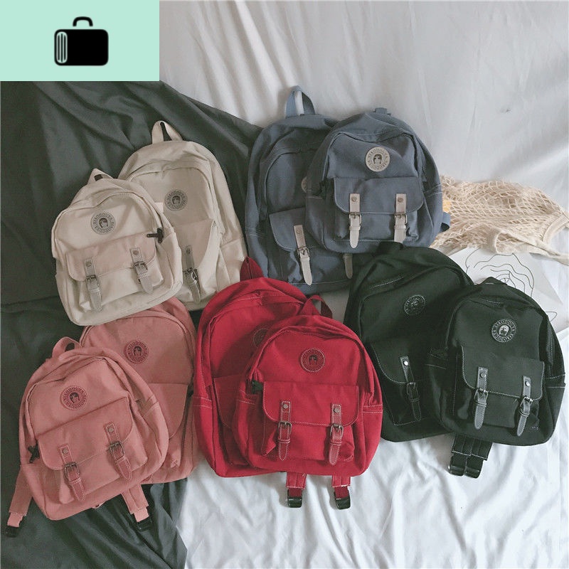 工装书包女ins复古日系学院风高中学生双肩包森系百搭旅行小背包NEW LAKE高清大图