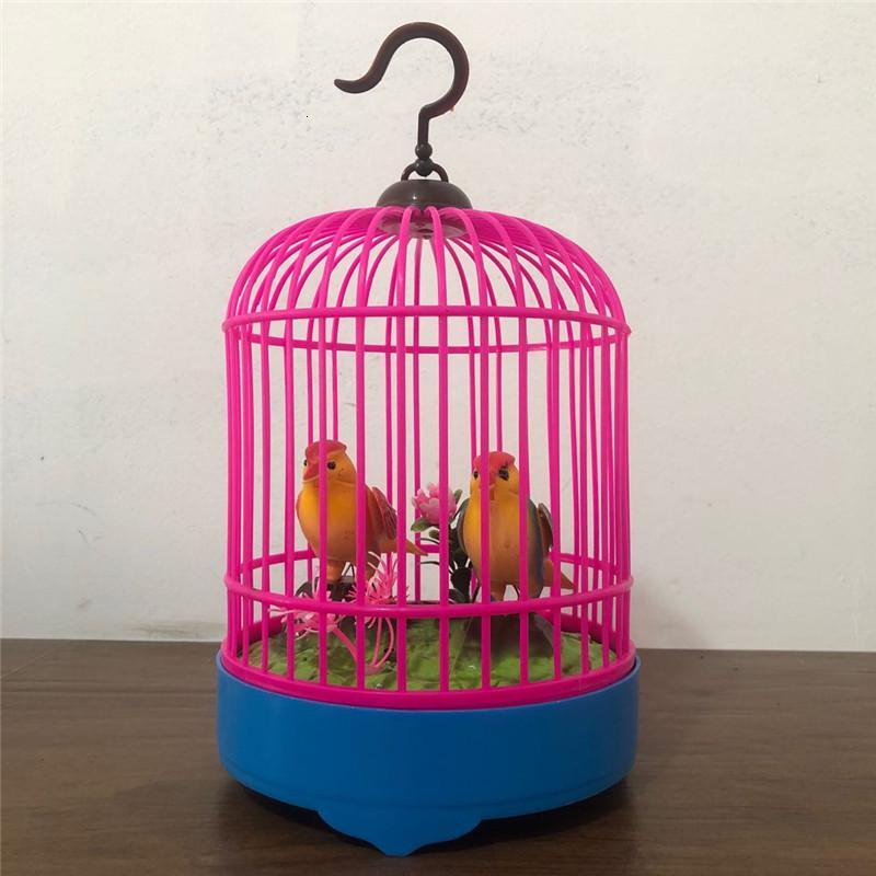 电动小鸟语音仿真鸟笼地摊笼子趣味儿童玩具手提感应双鸟鸟笼