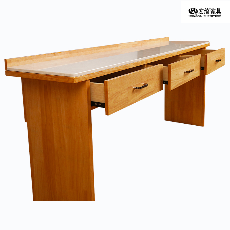 宏绮家具 书桌 大理石书桌 原木色 1800*400*750