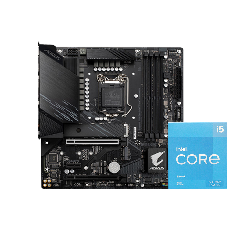 技嘉B560M AORUS ELITE主板+英特尔I5 11400F CPU 板U套装
