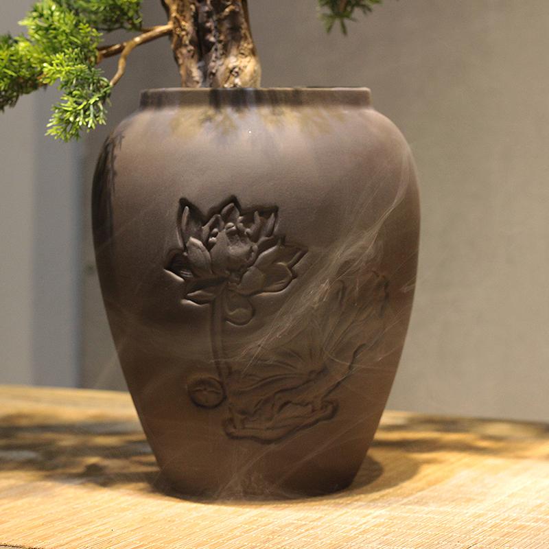 新中式风化木根迎客松盆景 陶瓷花盆禅意摆件 倒流香软装博古架 三维工匠 倒流香炉(有需要可单独购买)高清大图