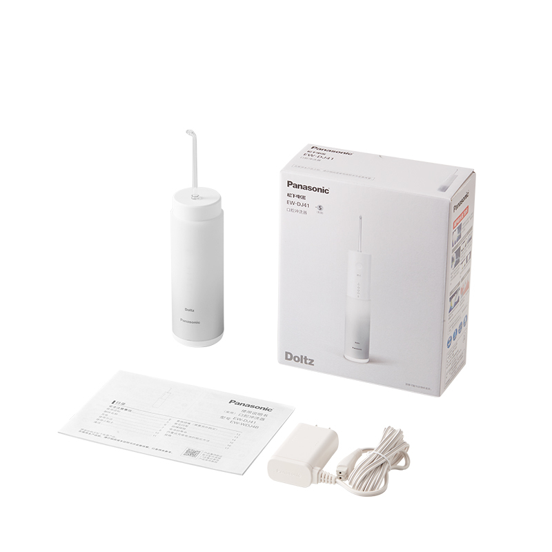 松下 (Panasonic)冲牙器 洗牙器 水牙线 小圆管清洁器 超声波水流 家用便捷式口腔清洁EW-DJ41-S405
