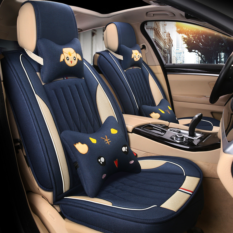 敬平别克新英朗gt凯越威朗君威座椅汽车座套四季通用全包亚麻坐垫浪漫