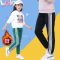 女童裤子春秋2019新款中大童宽松运动裤儿童休闲哈伦裤小学生裤子 黑色(春秋款不加绒) 110码(标准码建议身高110C