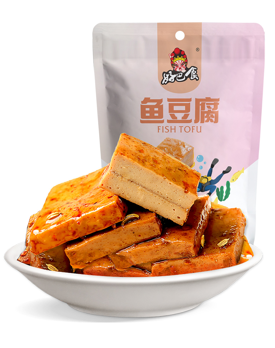 好巴食 豆腐干 休闲零食 Q豆干豆腐鱼田园碳烤味200g高清大图
